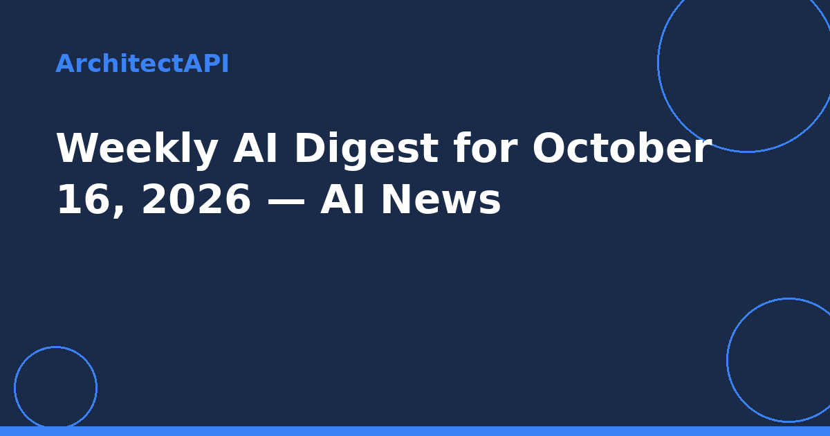 Weekly AI Digest for October 16, 2026 — AI News